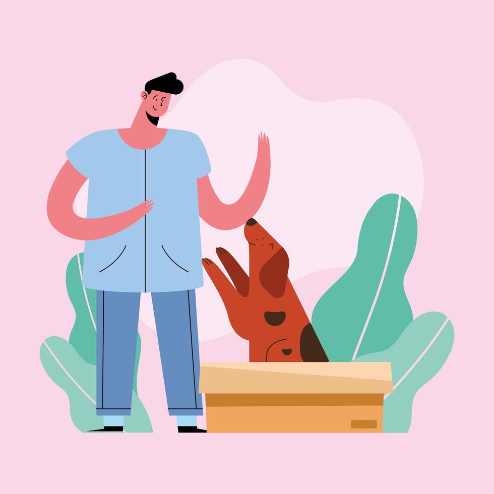 veterinary with dog vector