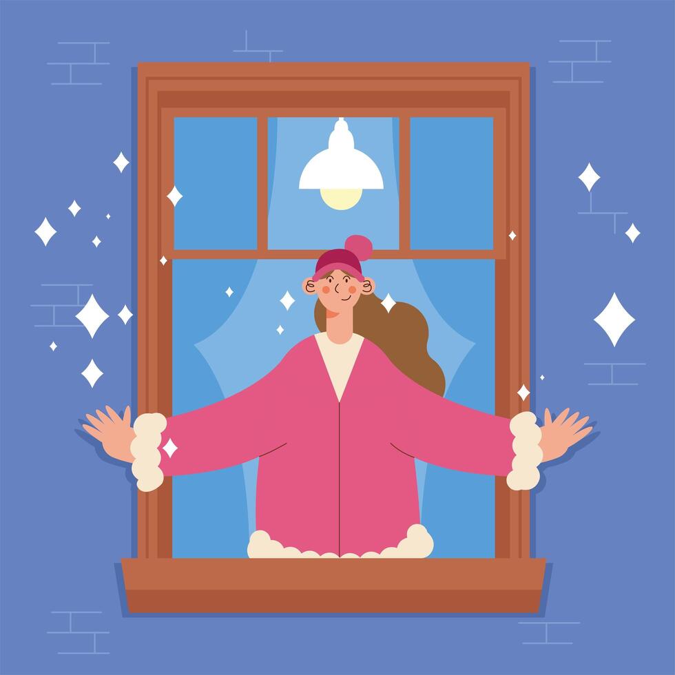 winter girl design vector
