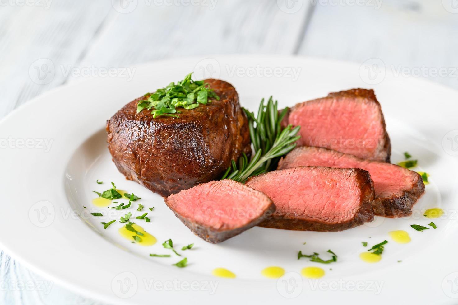 Filet mignon on the plate photo