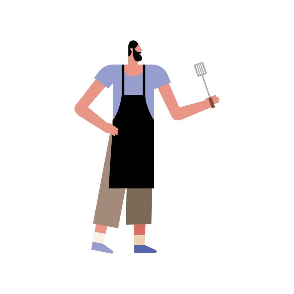 chef de barbacoa masculino vector