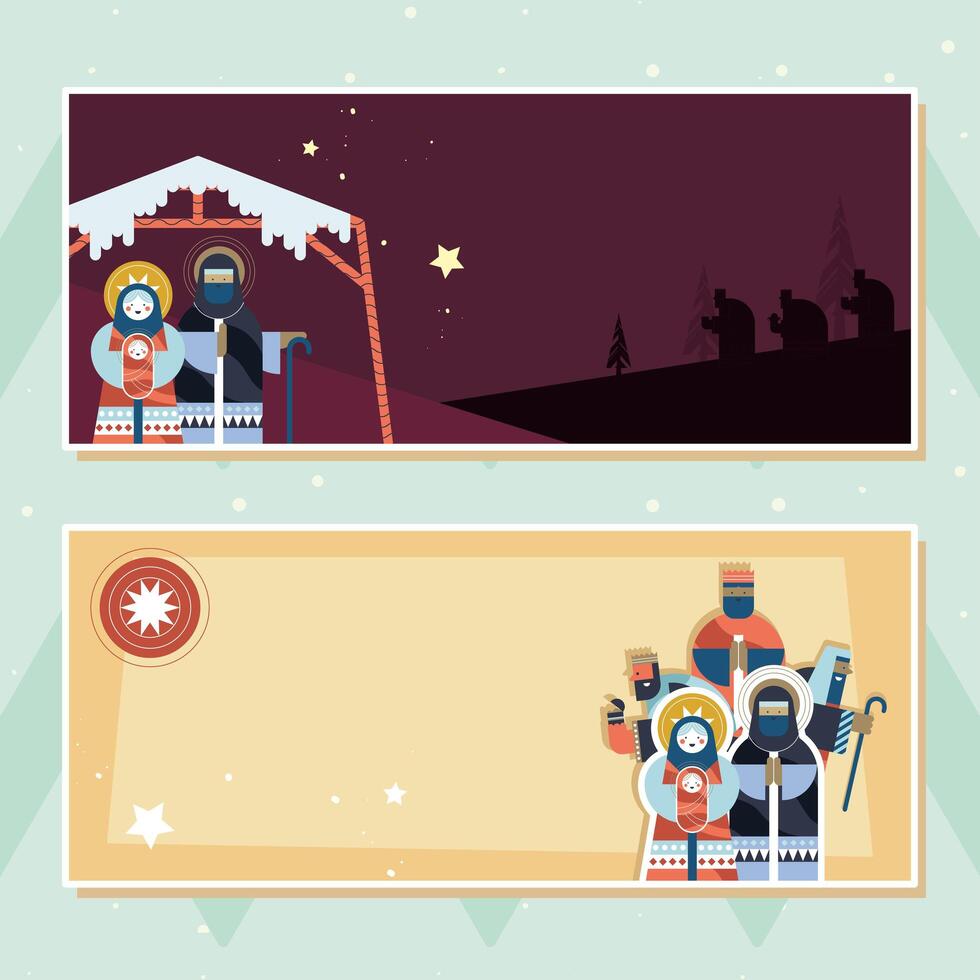 happy epiphany postcards vector