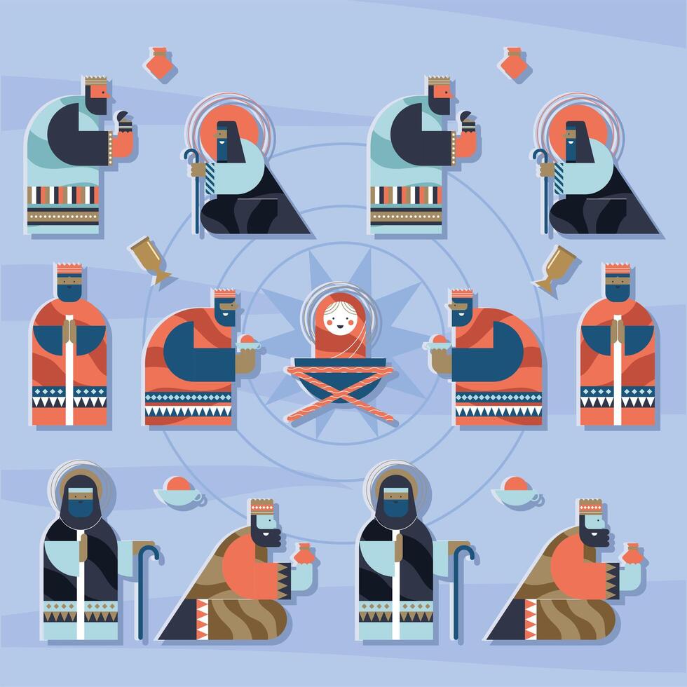 happy epiphany pattern vector