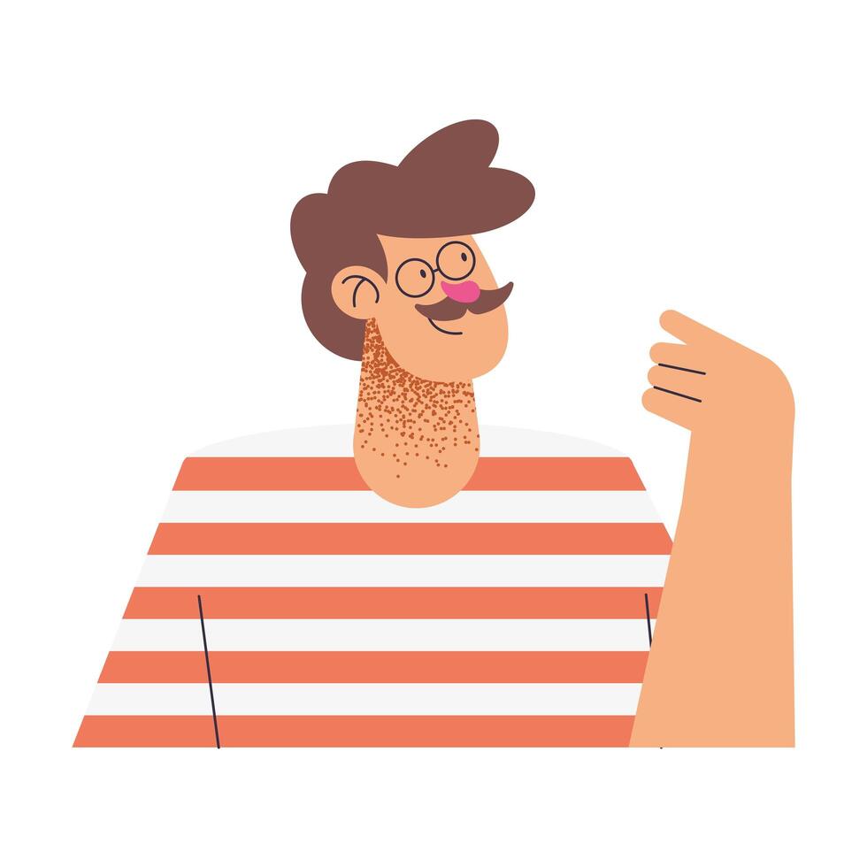 man with mustache vector