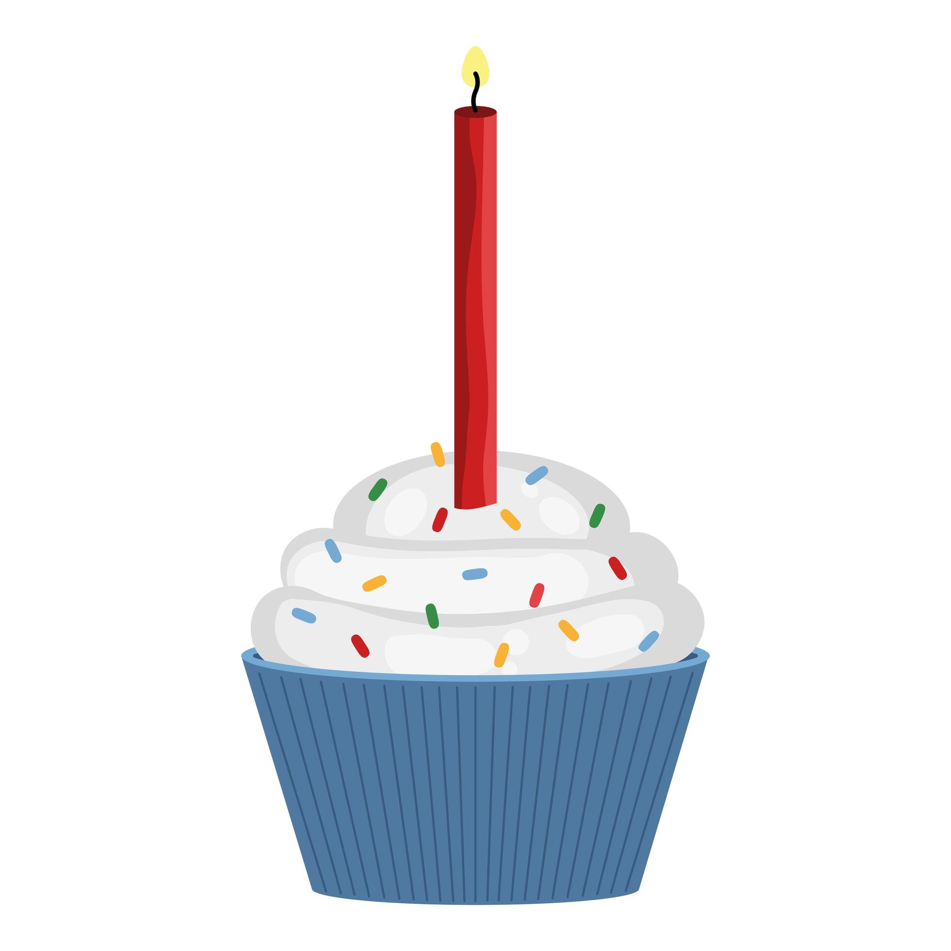 cupcake with candle 6163778 Vector Art at Vecteezy