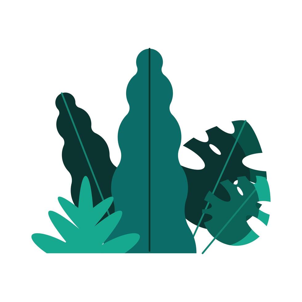 green leafs plants vector