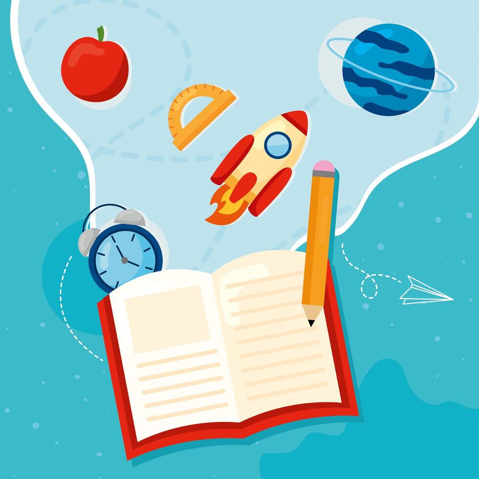 book and supplies vector