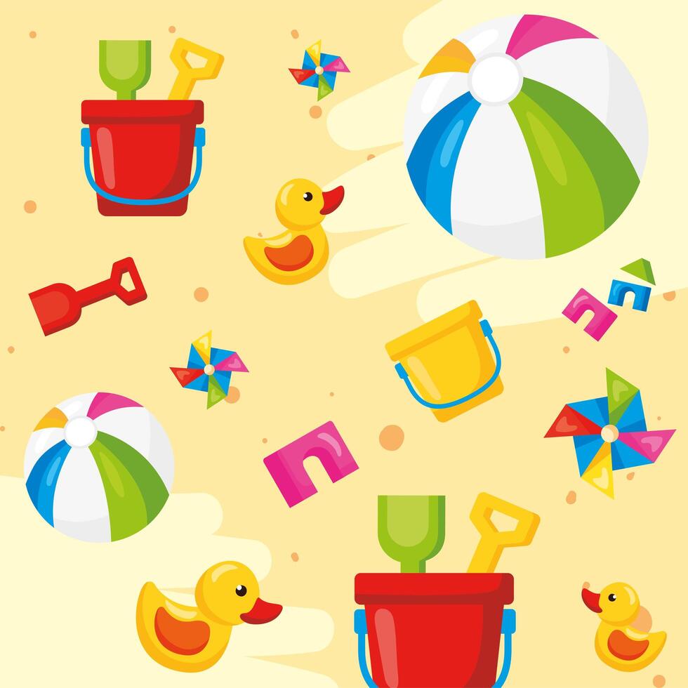 toys yellow background vector