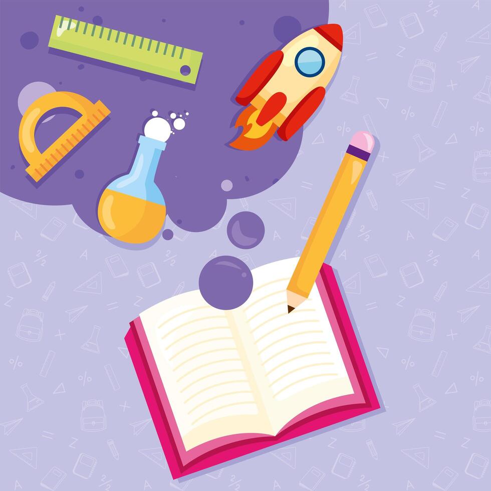 book and supplies vector