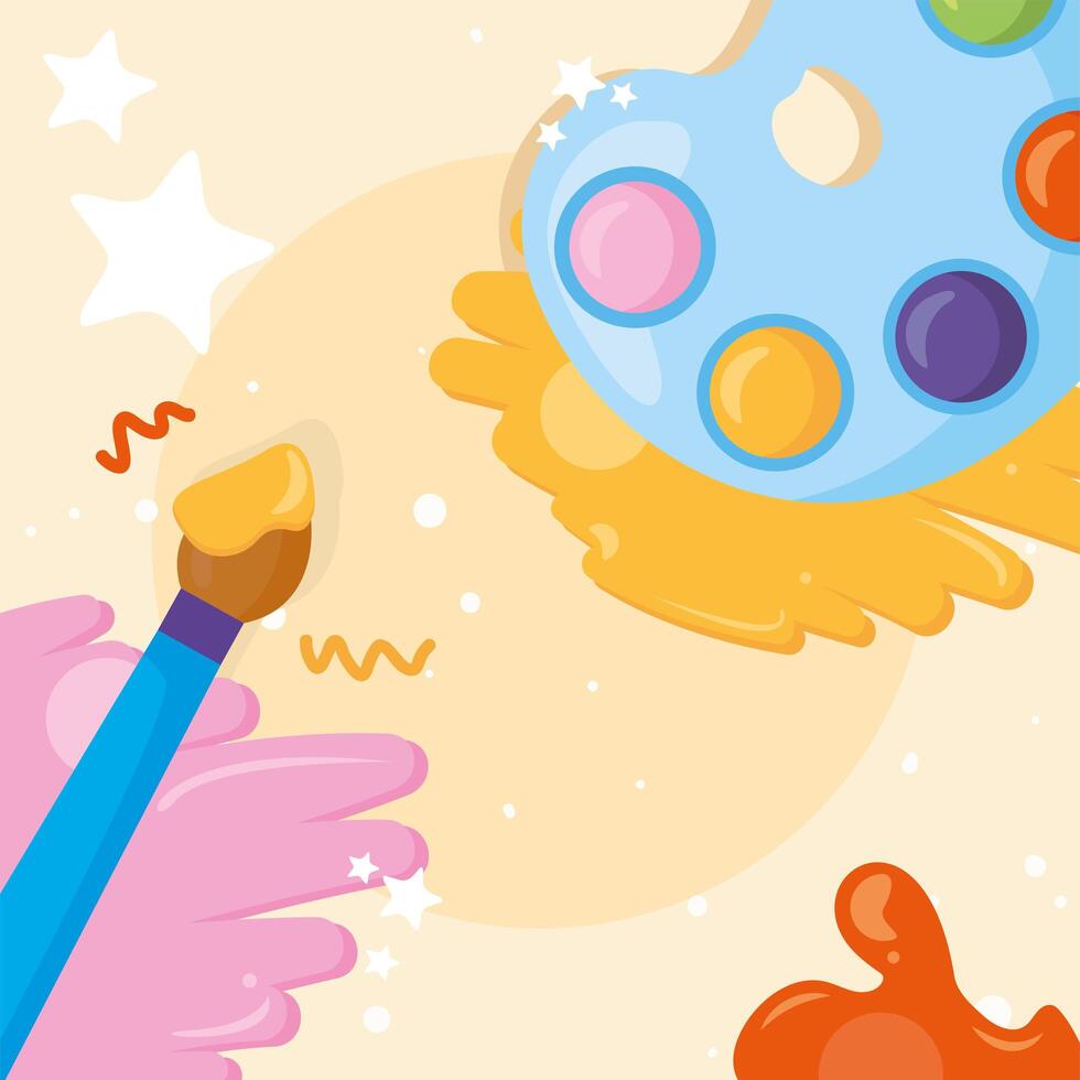 Palette and brush vector