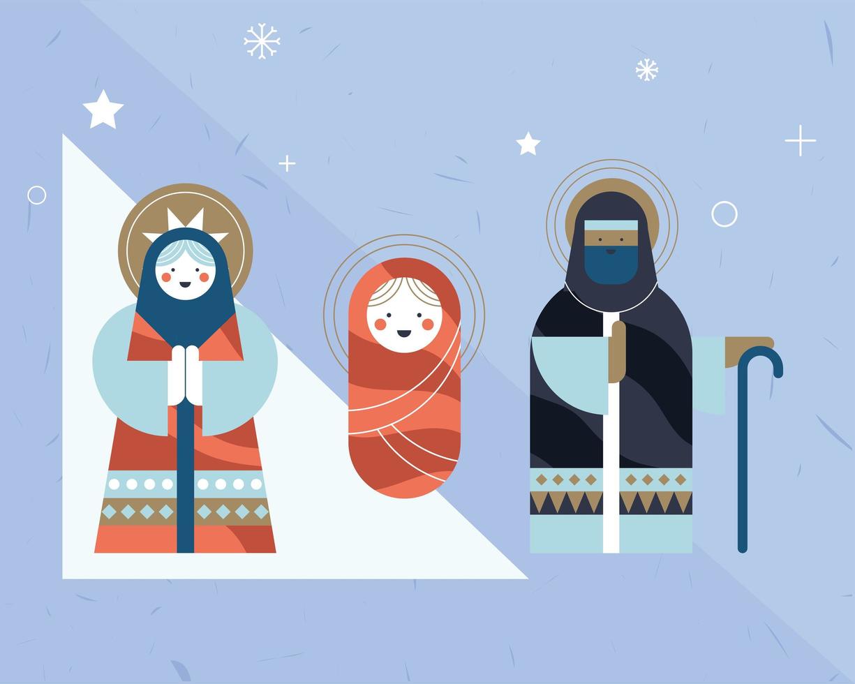 holy family christmas template vector