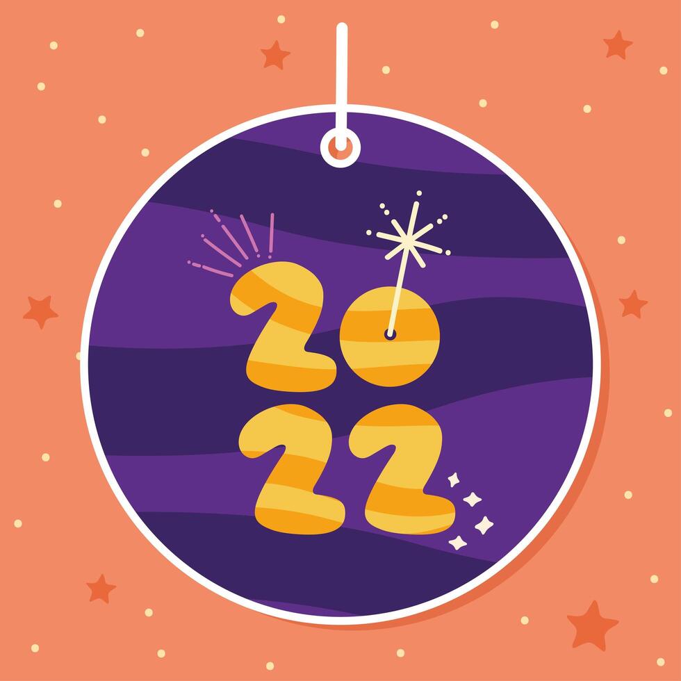 new year purple tag vector