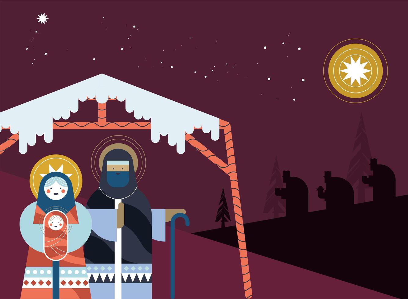 holy family in stable vector