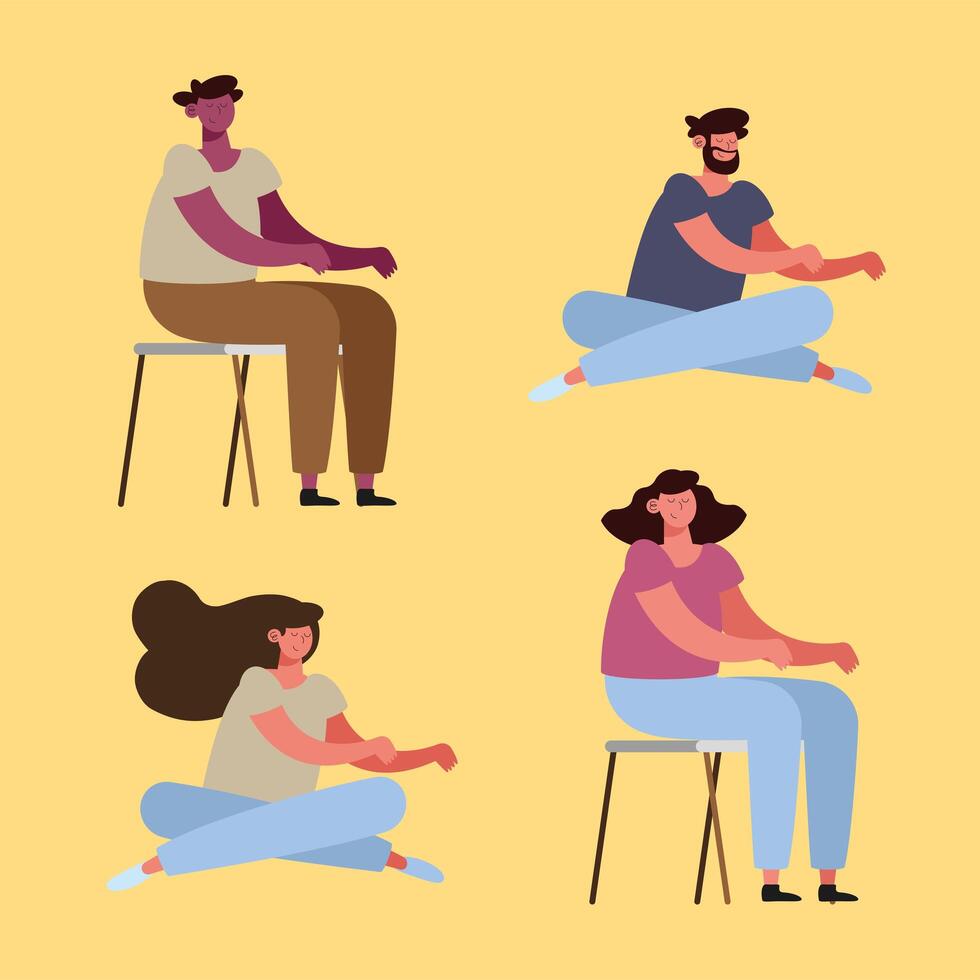 four youg persons vector