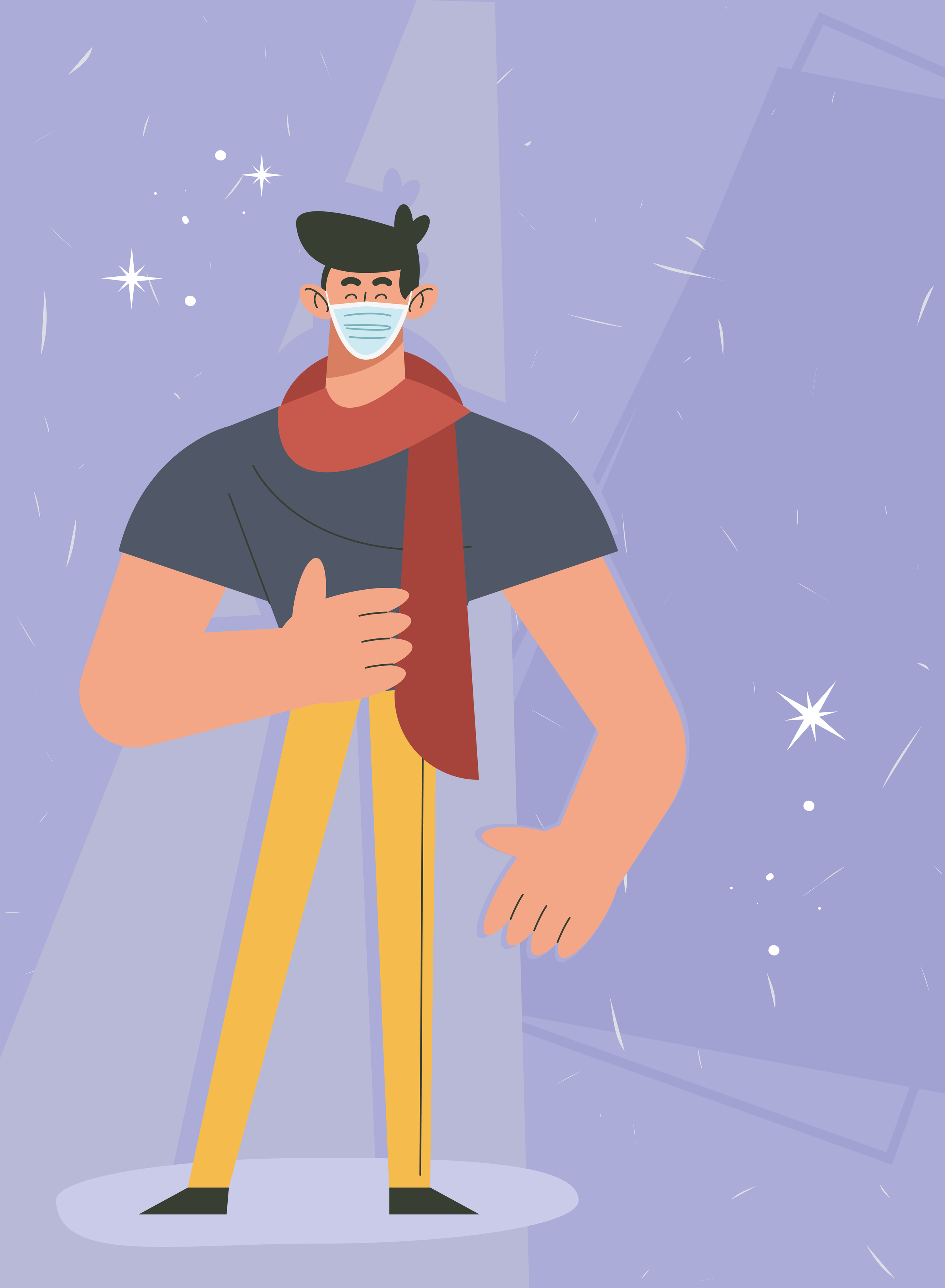 elegant man wearing face mask 6163869 Vector Art at Vecteezy