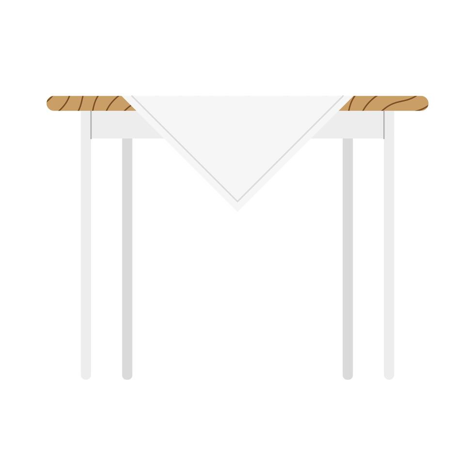 restaurant table with tablecloth vector