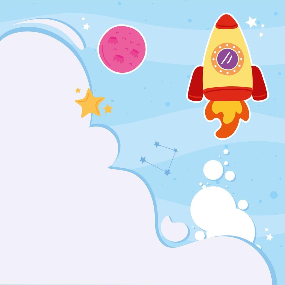 rocket and cloud vector