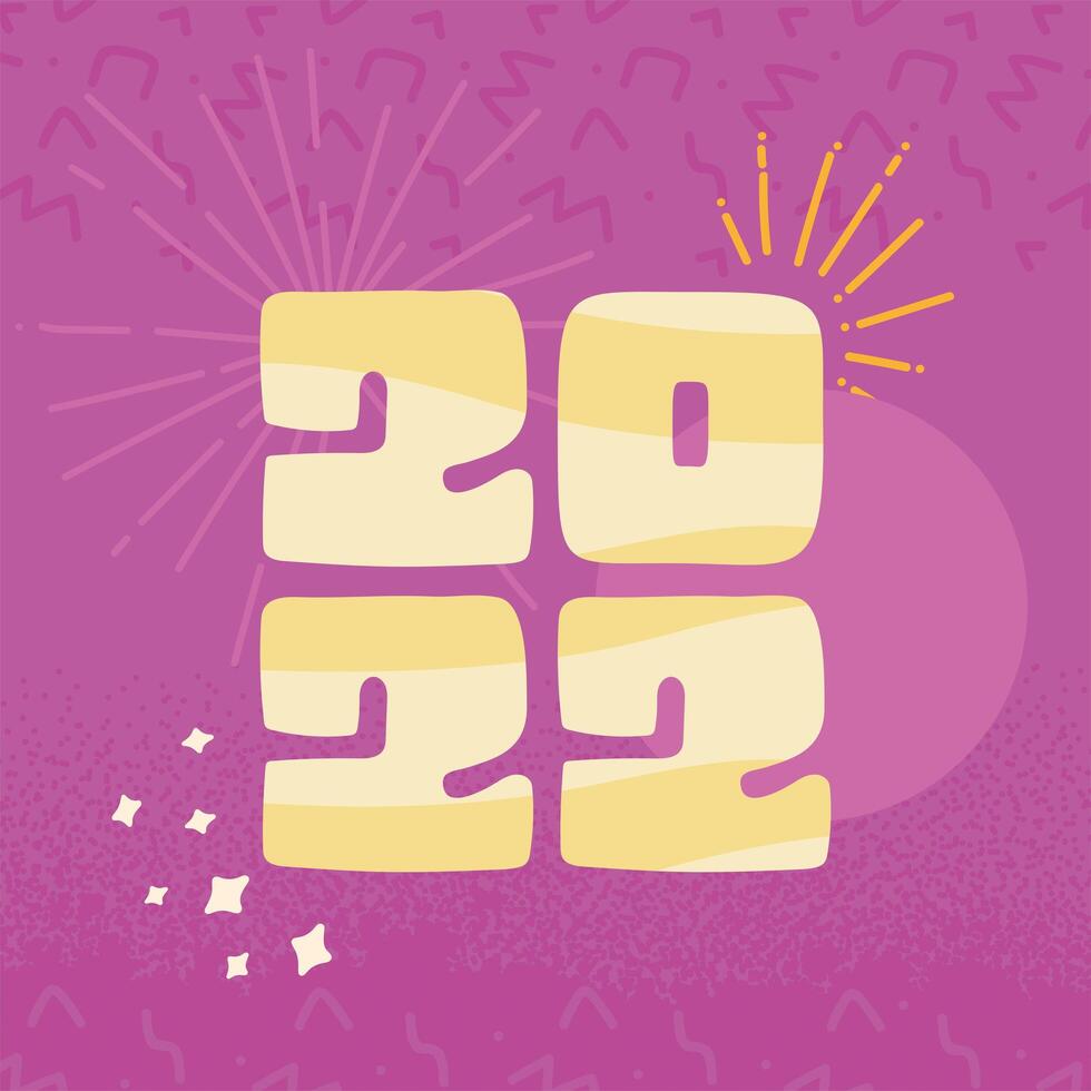 2022 year golden lettering vector