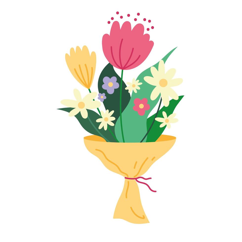 beautiful flowers bouquet vector