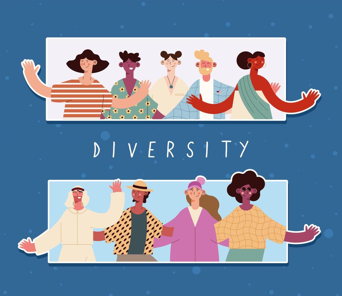 multiethnic people design vector