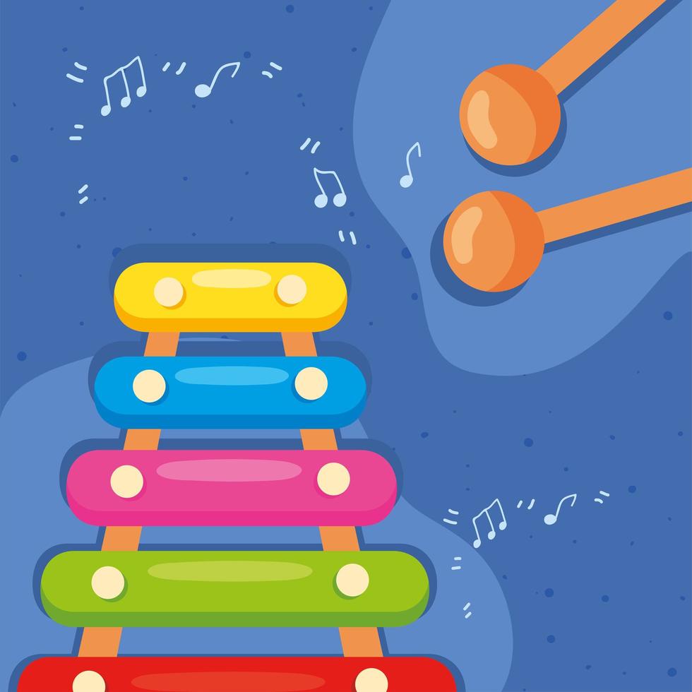 xylophone toy design vector