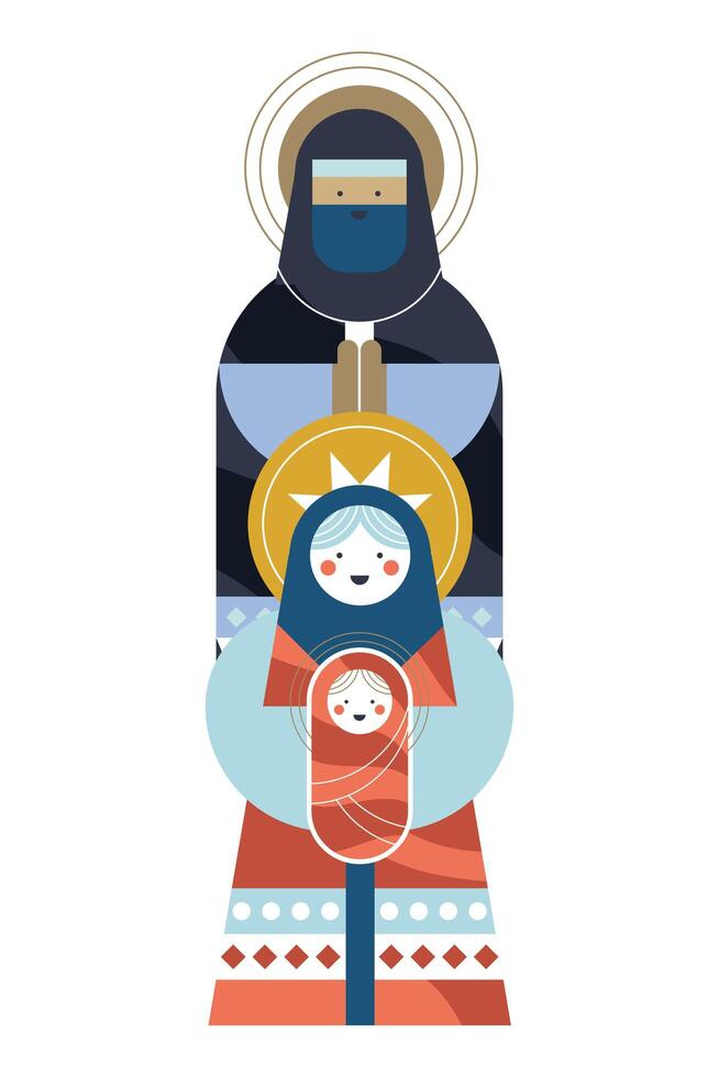 holy christmas family vector