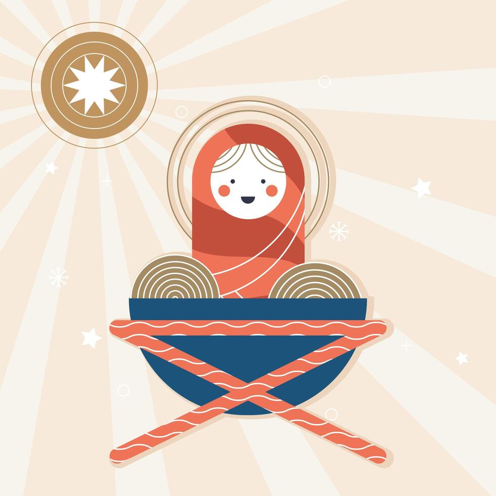 jesus baby in crib vector