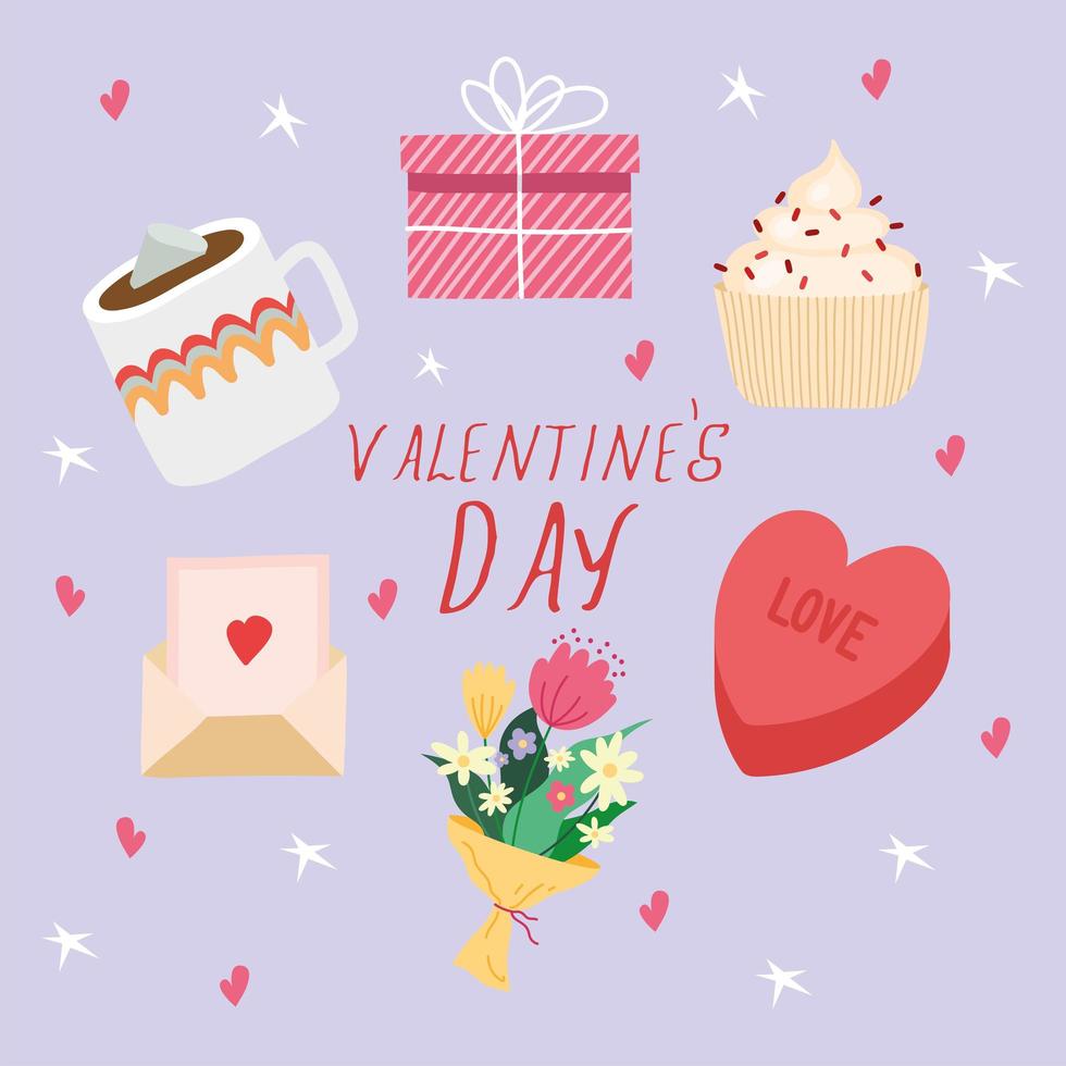 valentines day lettering vector