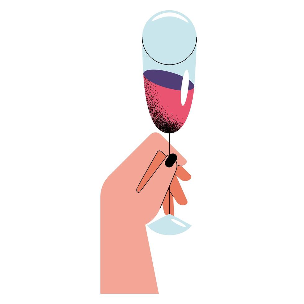 woman hand with wine vector