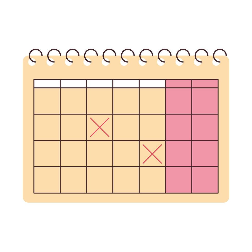 calendar reminder with marks vector