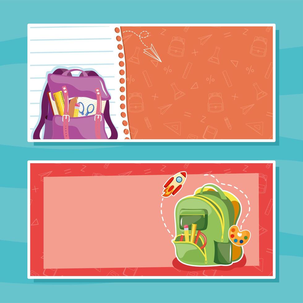school labels design vector