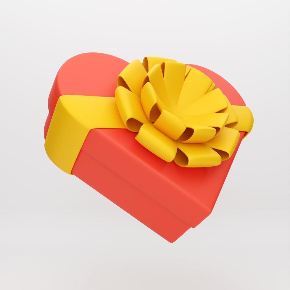 3d cartoon icon gift box for mockup template presentation infographic  3d render illustration photo