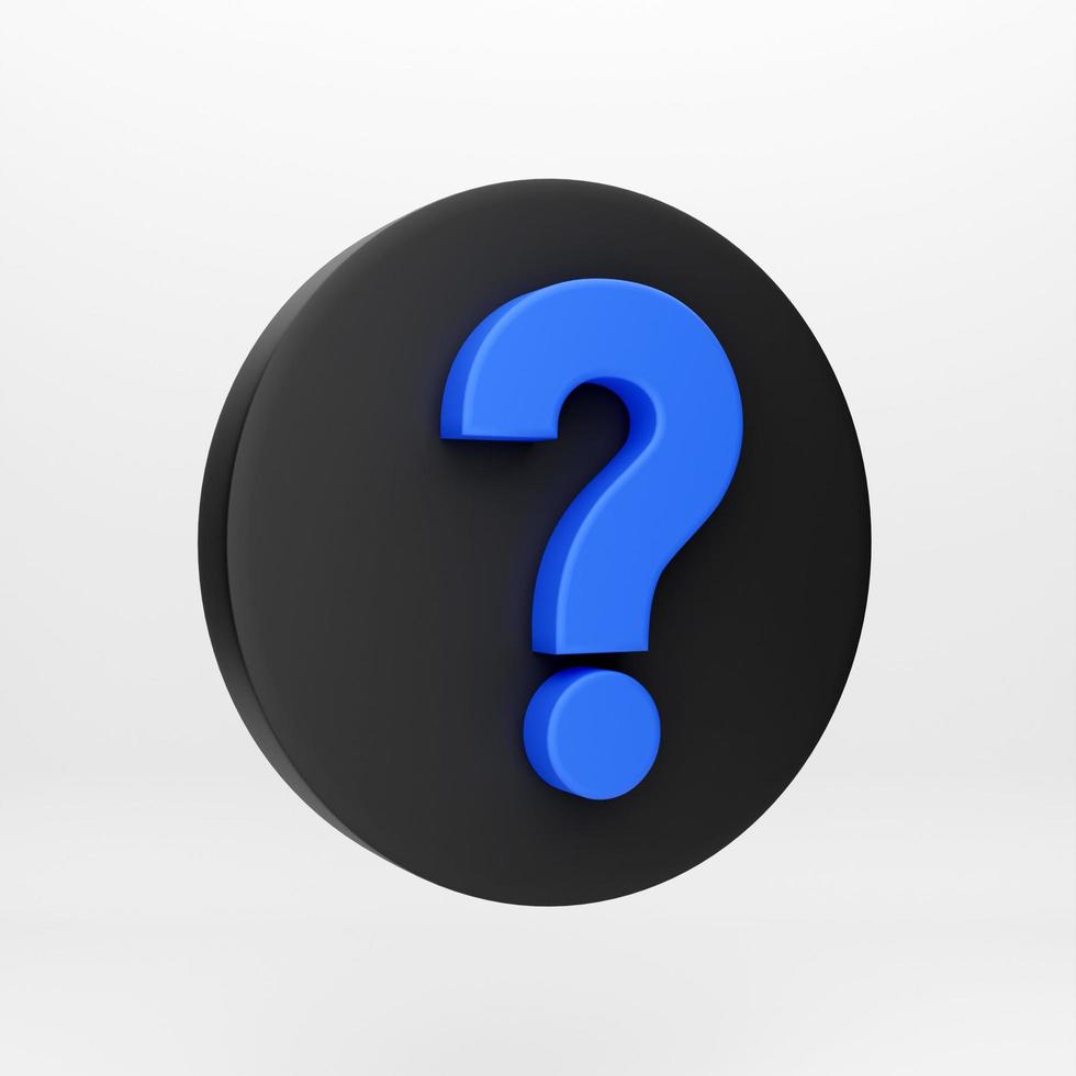 3d cartoon icon question for mockup template presentation infographic  3d render illustration photo