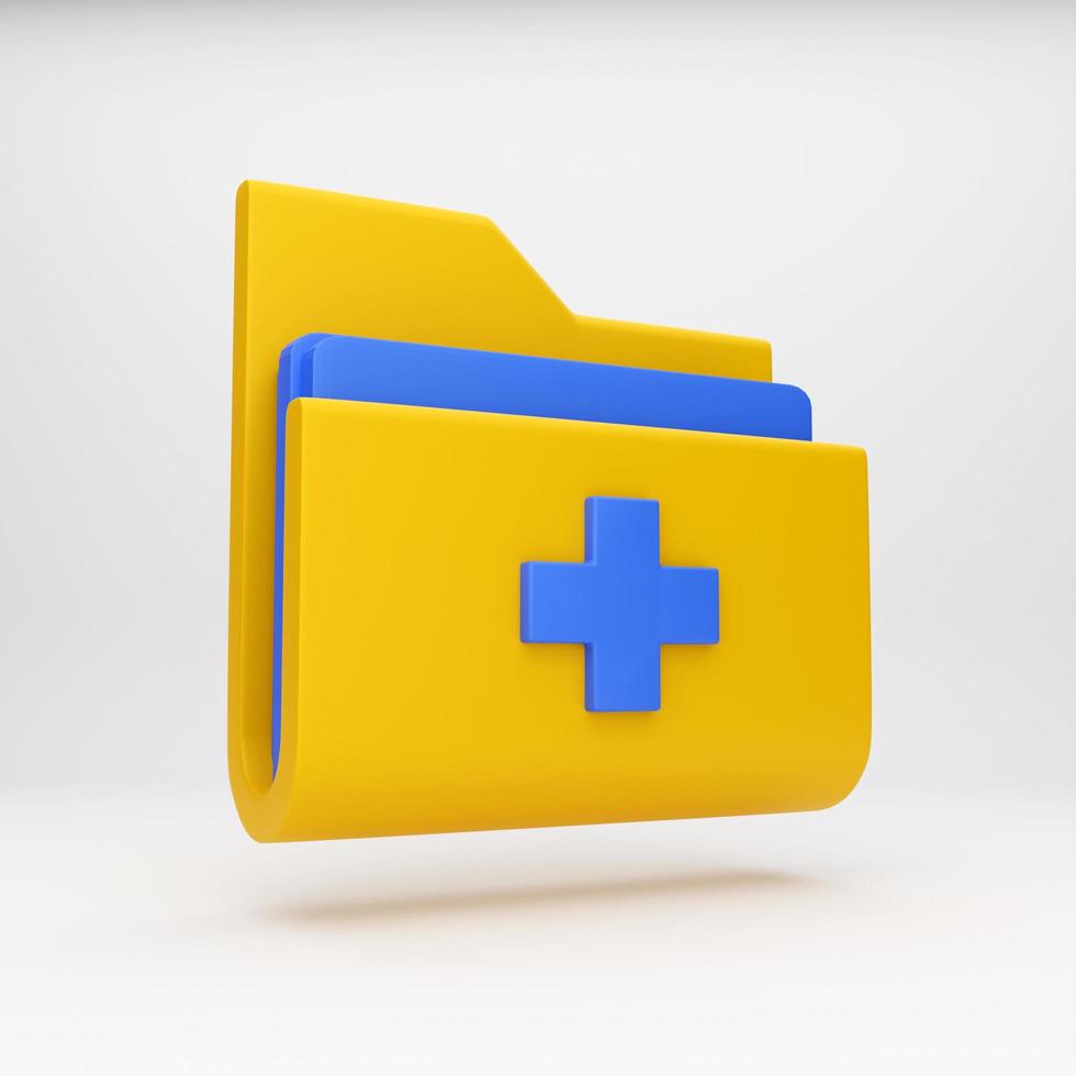 3d cartoon icon folder for mockup template presentation infographic  3d render illustration photo