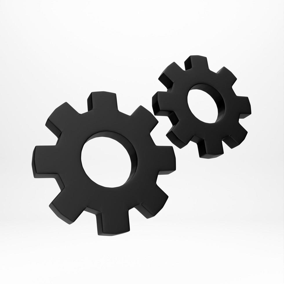 3d cartoon icon gear setting for mockup template presentation infographic  3d render illustration photo