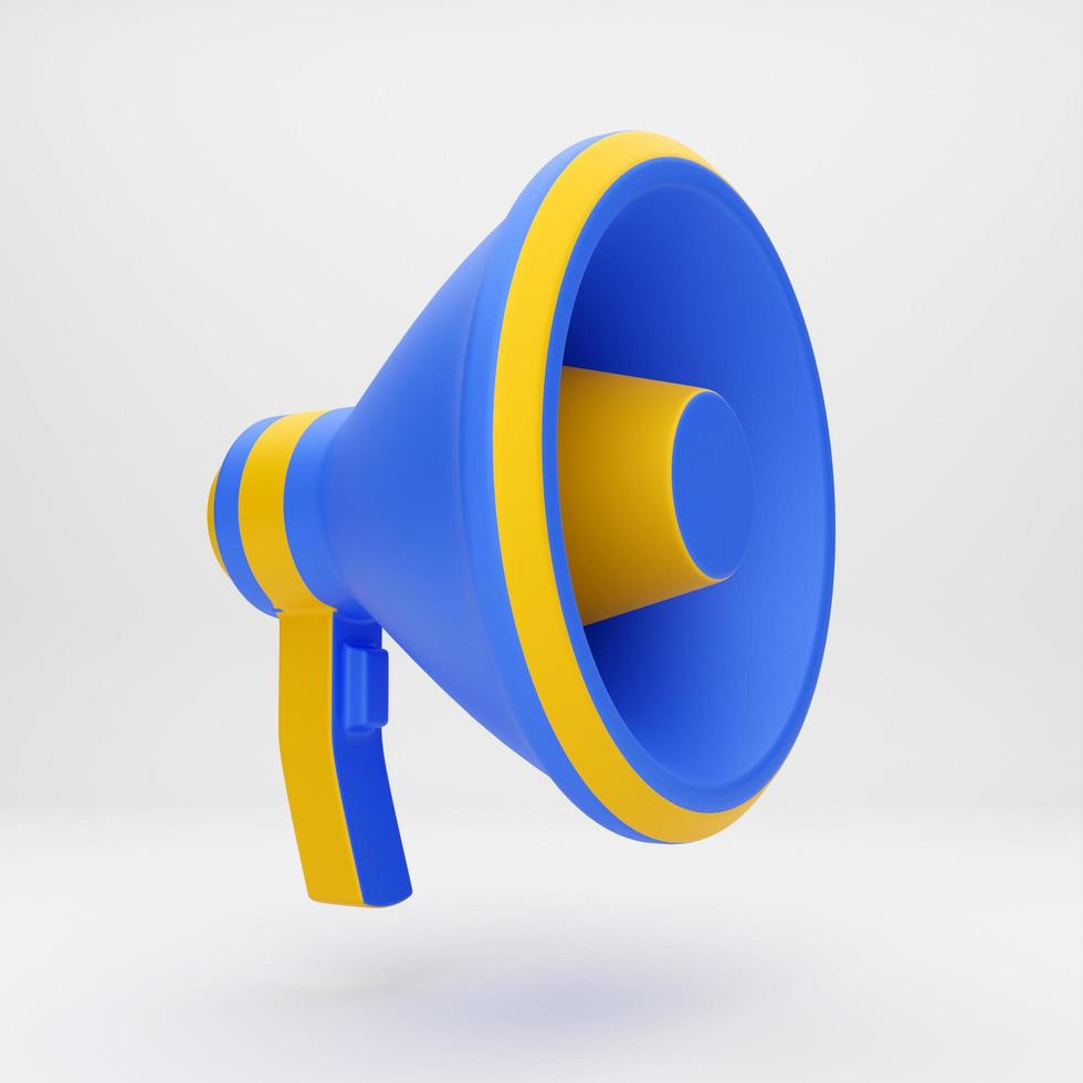 3d cartoon icon megaphone for mockup template presentation infographic  3d render illustration photo