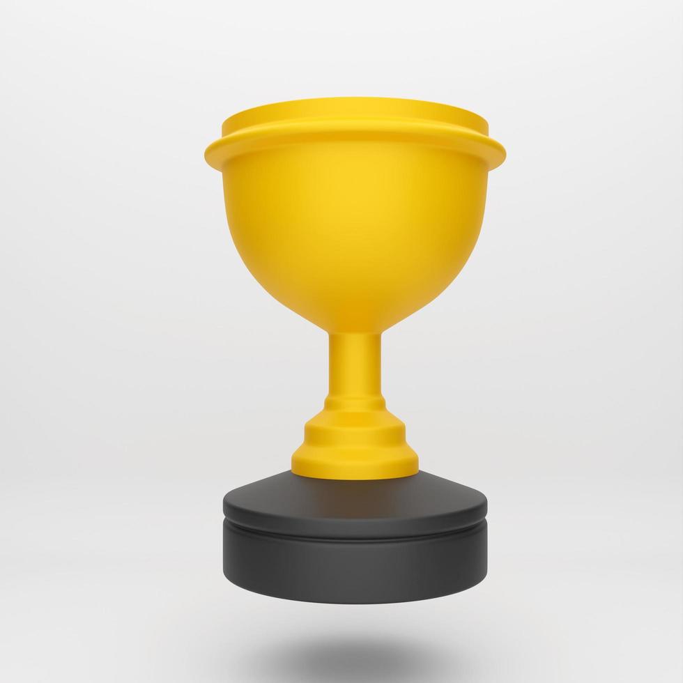 3d cartoon icon trophy for mockup template presentation infographic  3d render illustration photo