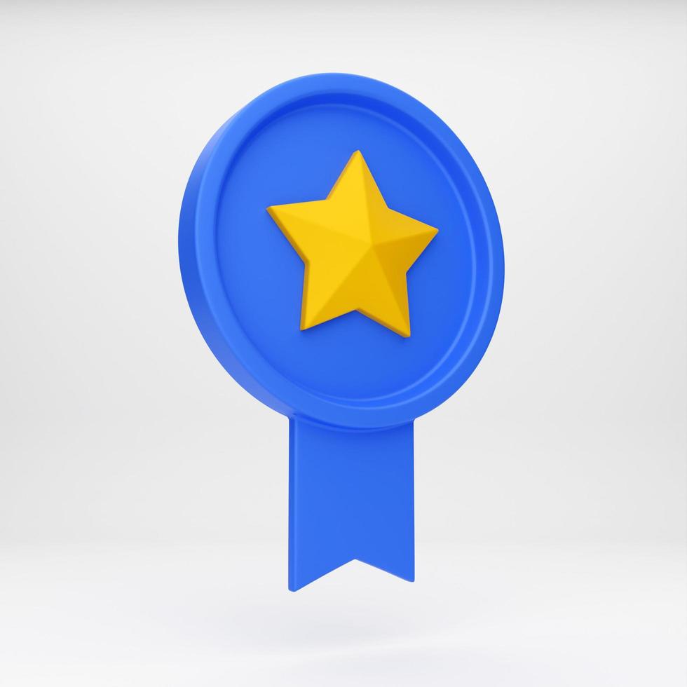 3d cartoon icon reward badge for mockup template presentation infographic  3d render illustration photo