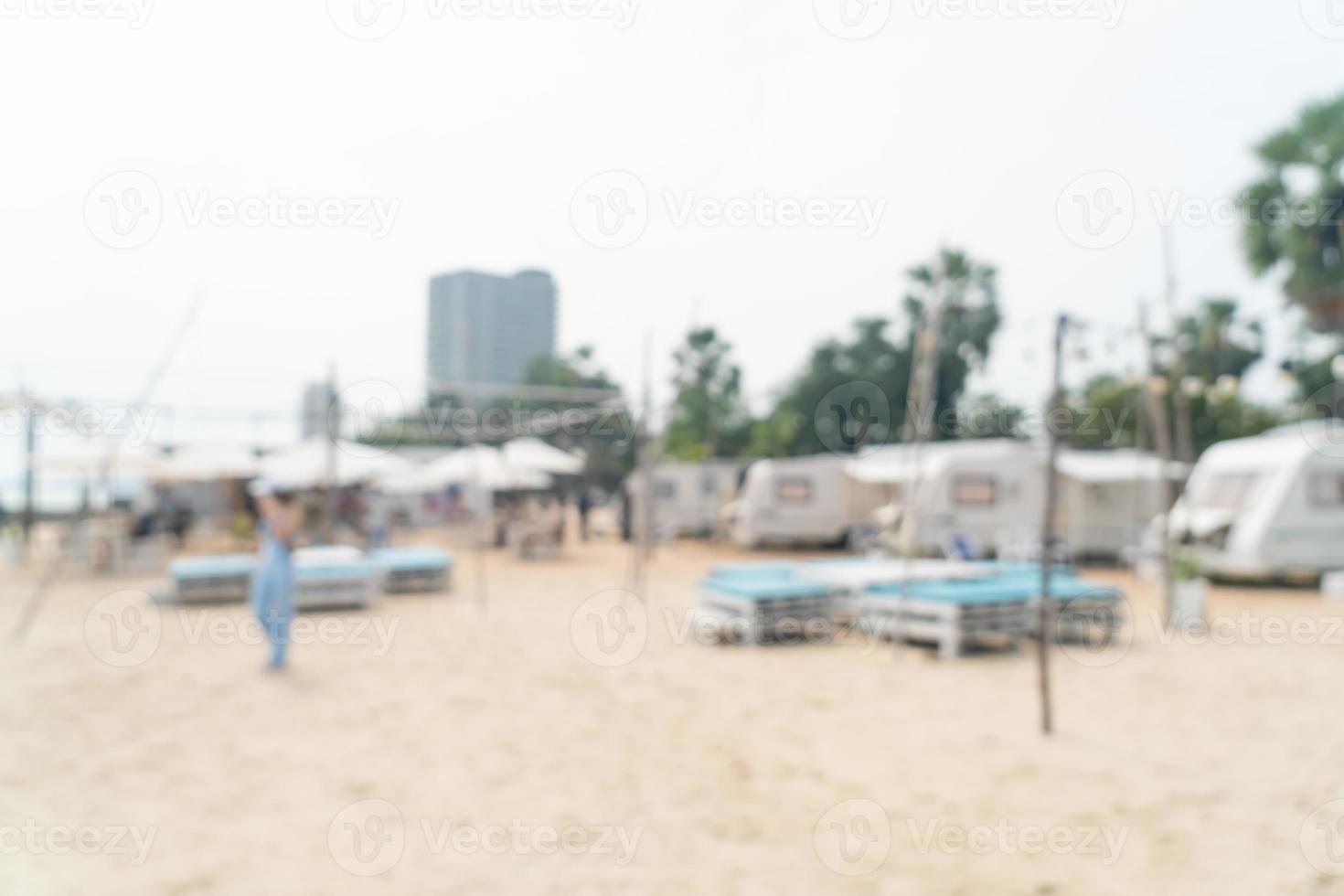 abstract blur camping car on beach for background photo