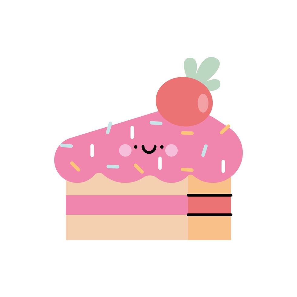 cute cake kawaii vector