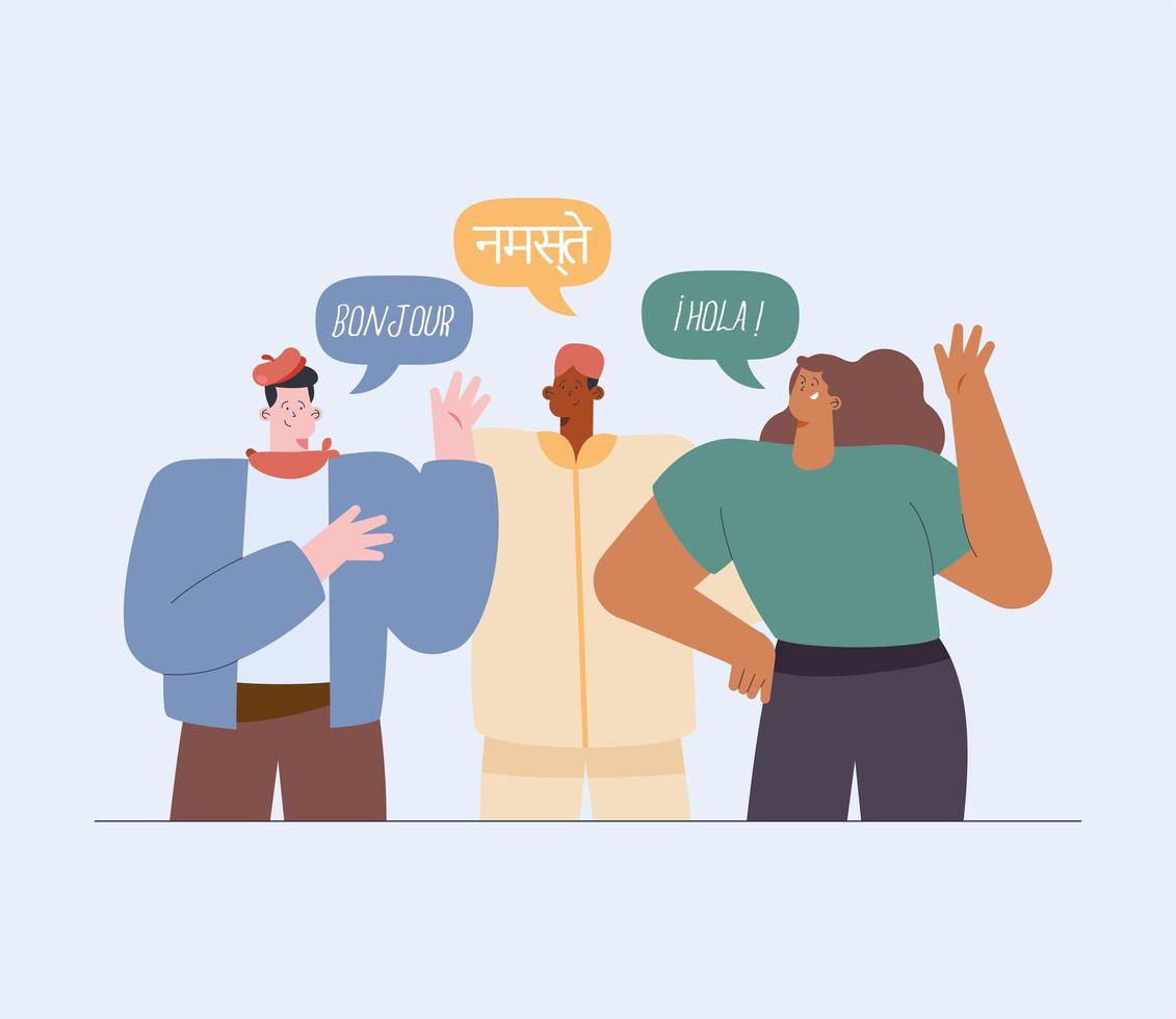 diversity persons with speech bubble vector
