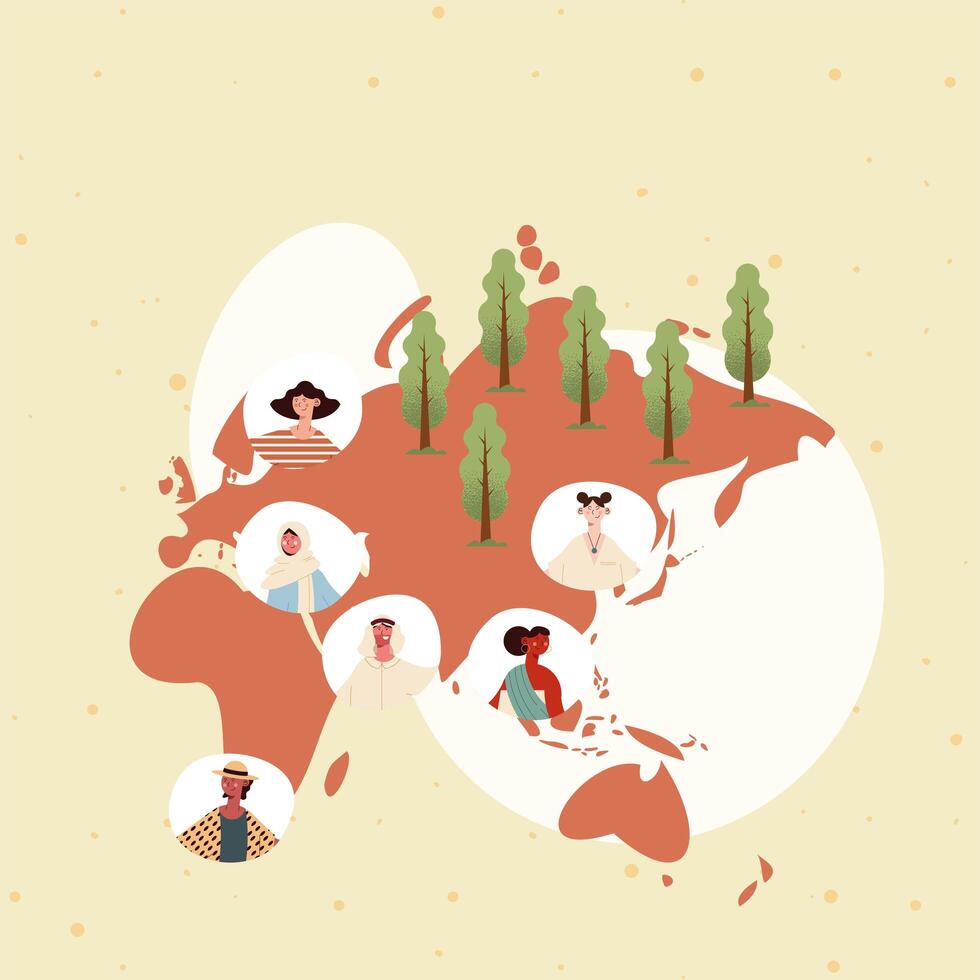 diversity map design vector