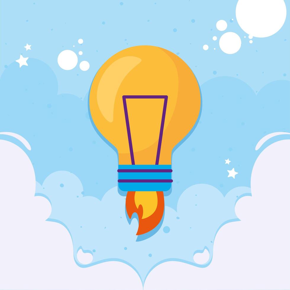 Light bulb rocket vector