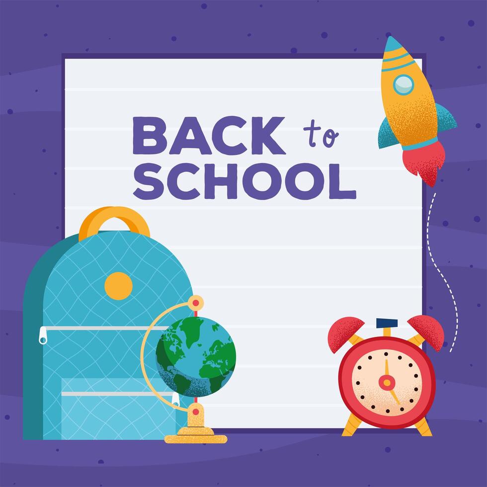 back to school lettering with supplies vector