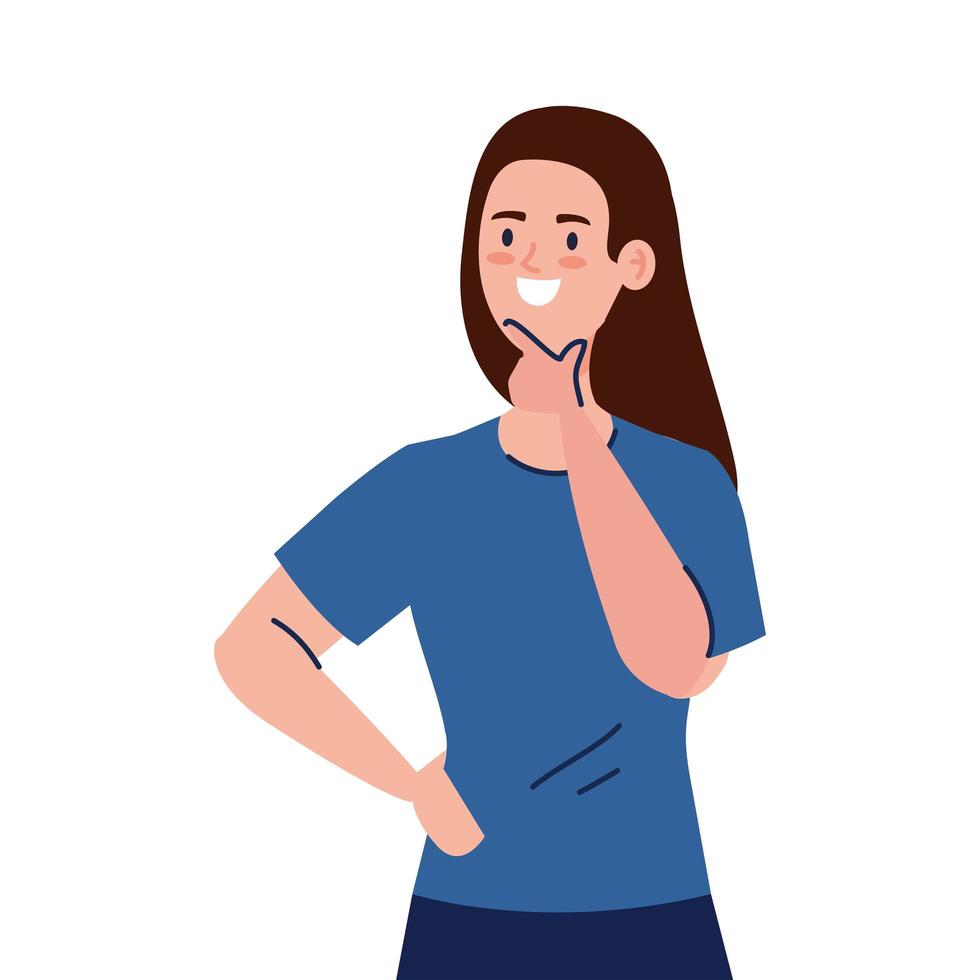 Woman avatar thinking vector design