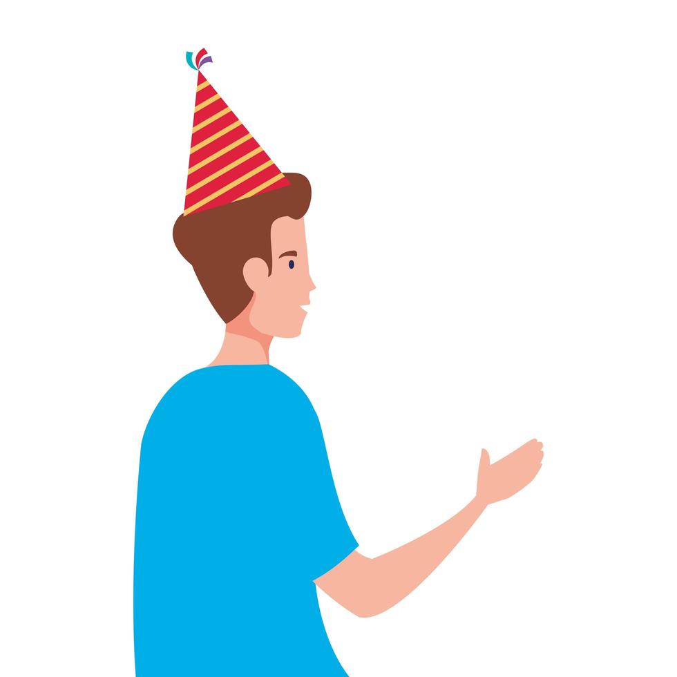 Man cartoon with party hat vector design