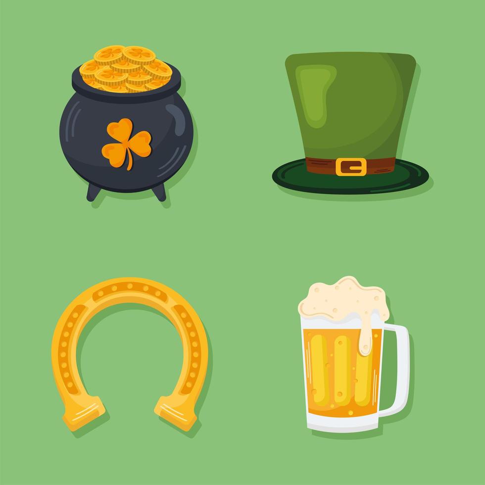 icon set saint patricks day vector