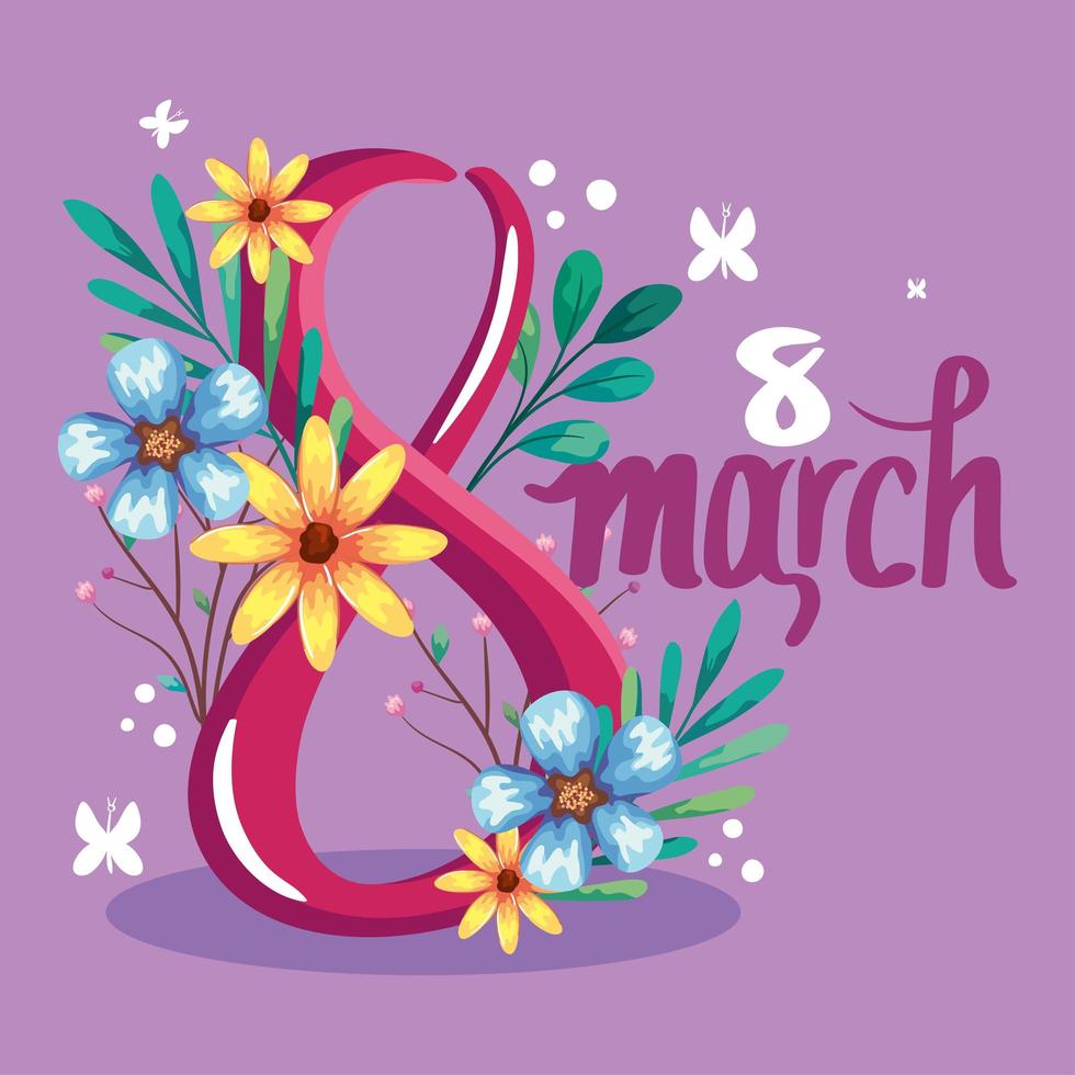 poster with flowers vector