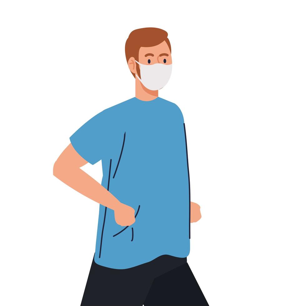 man with mask and sportswear vector design