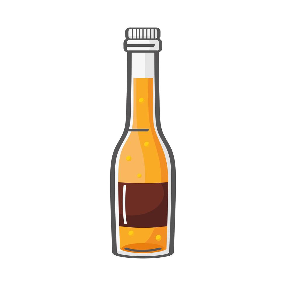 botella de cerveza dorada vector