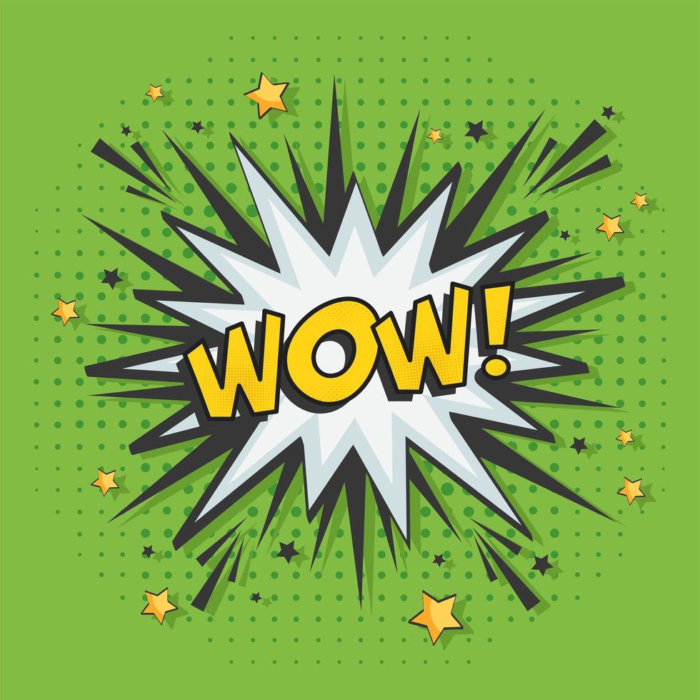 speech bubble with wow text vector